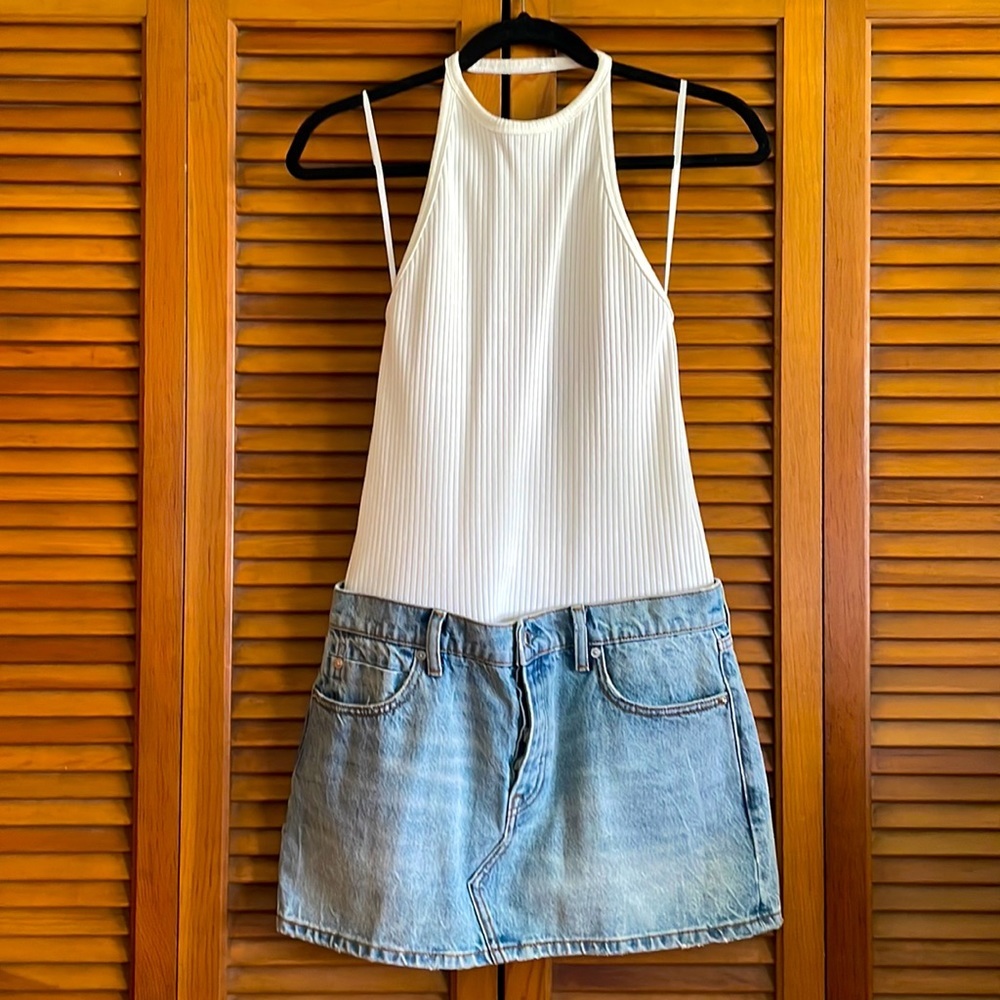 Alexander Wang Hybrid Mini Denim Dress